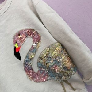 Flamingo sequin sweatshirt
